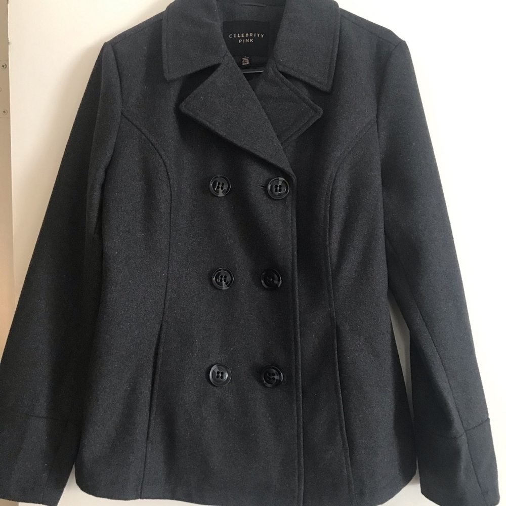 Celebrity pink grey coat